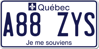 QC license plate A88ZYS