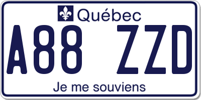 QC license plate A88ZZD