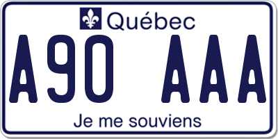 QC license plate A90AAA