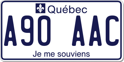QC license plate A90AAC