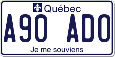 QC license plate A90ADO