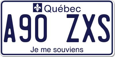 QC license plate A90ZXS