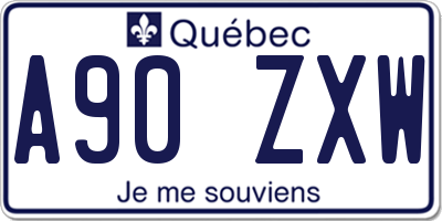 QC license plate A90ZXW