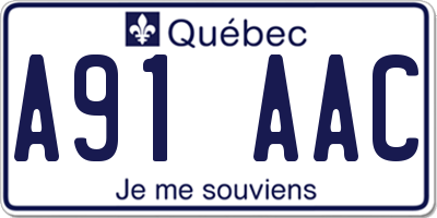 QC license plate A91AAC