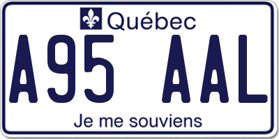 QC license plate A95AAL