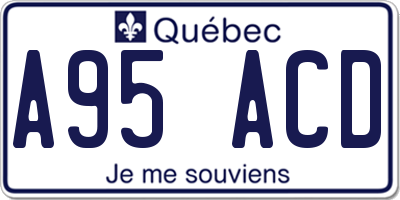 QC license plate A95ACD