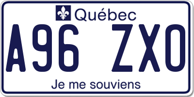 QC license plate A96ZXO