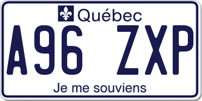 QC license plate A96ZXP