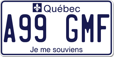 QC license plate A99GMF