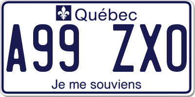 QC license plate A99ZXO