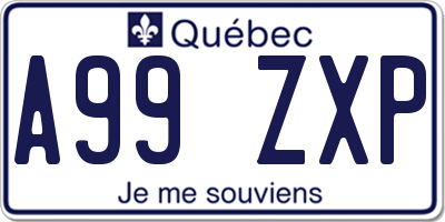 QC license plate A99ZXP