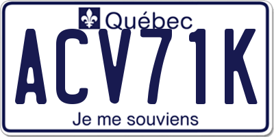 QC license plate ACV71K