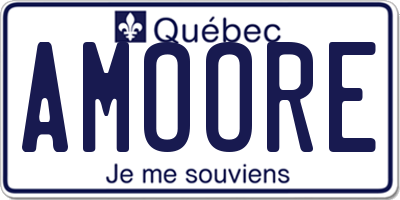 QC license plate AMOORE