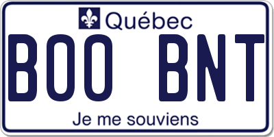 QC license plate B00BNT