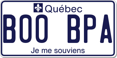 QC license plate B00BPA