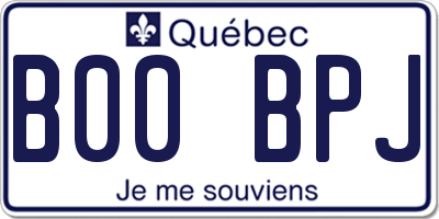 QC license plate B00BPJ