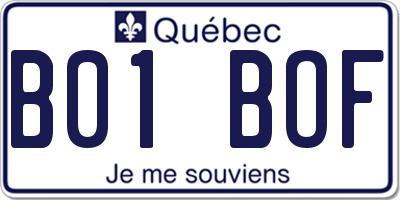 QC license plate B01BOF