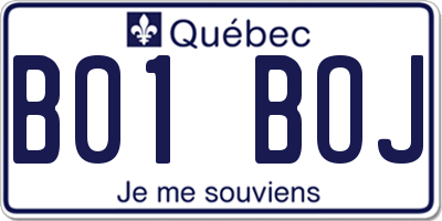 QC license plate B01BOJ