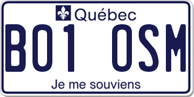QC license plate B01OSM