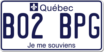 QC license plate B02BPG