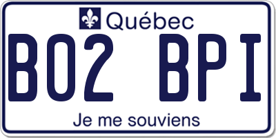 QC license plate B02BPI