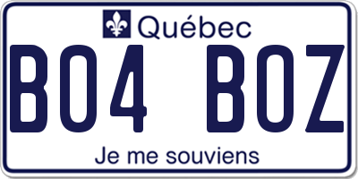QC license plate B04BOZ