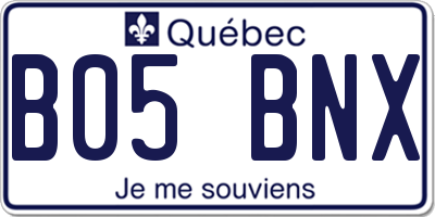 QC license plate B05BNX