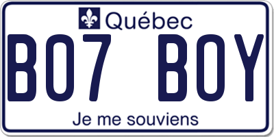 QC license plate B07BOY