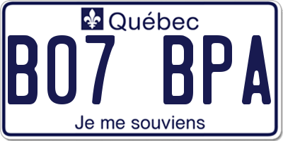 QC license plate B07BPA