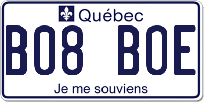 QC license plate B08BOE
