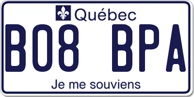 QC license plate B08BPA