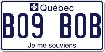 QC license plate B09BOB