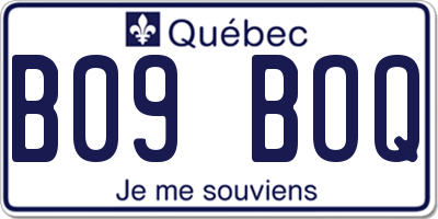 QC license plate B09BOQ