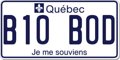 QC license plate B10BOD