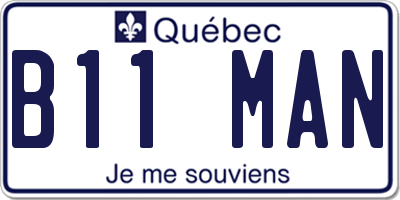 QC license plate B11MAN
