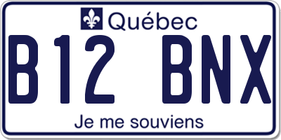 QC license plate B12BNX