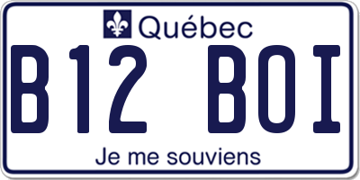 QC license plate B12BOI
