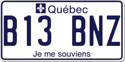 QC license plate B13BNZ