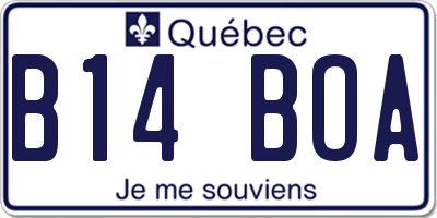 QC license plate B14BOA