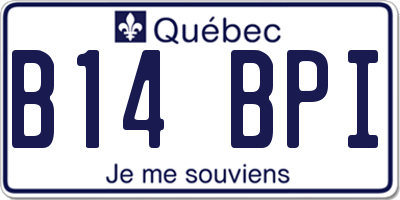 QC license plate B14BPI