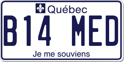 QC license plate B14MED