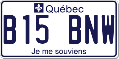 QC license plate B15BNW
