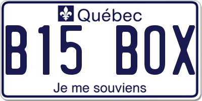 QC license plate B15BOX