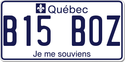 QC license plate B15BOZ