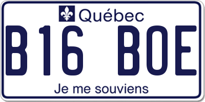 QC license plate B16BOE