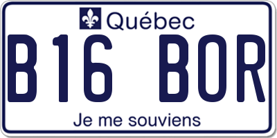 QC license plate B16BOR