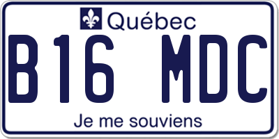 QC license plate B16MDC
