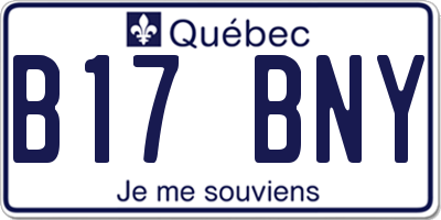 QC license plate B17BNY