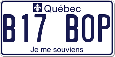 QC license plate B17BOP