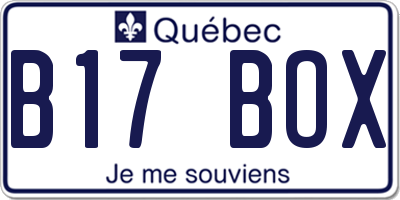 QC license plate B17BOX